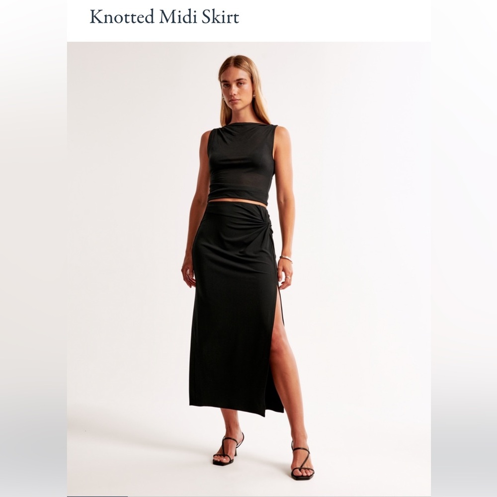 Abercrombie knotted slit midi skirt